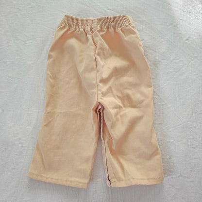 70s Vintage Tan + Red Pants 6 months