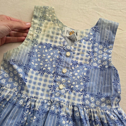 90s Vintage Patchwork Floral Cotton Dress kids 6