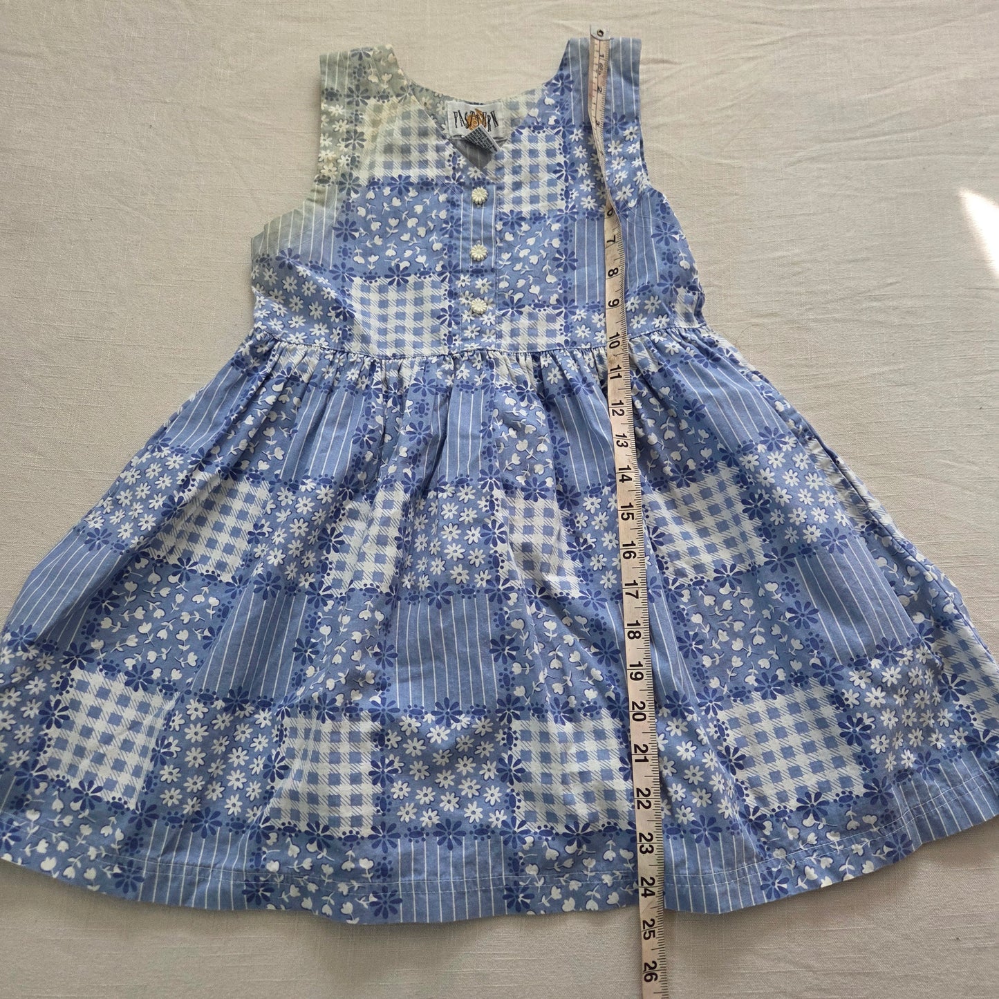 90s Vintage Patchwork Floral Cotton Dress kids 6