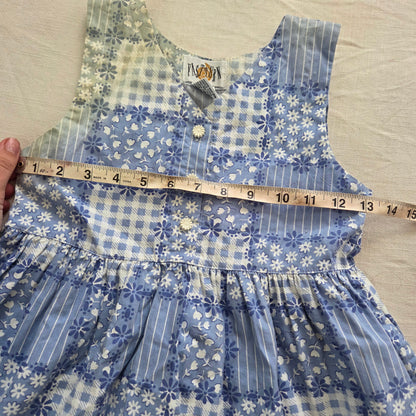 90s Vintage Patchwork Floral Cotton Dress kids 6