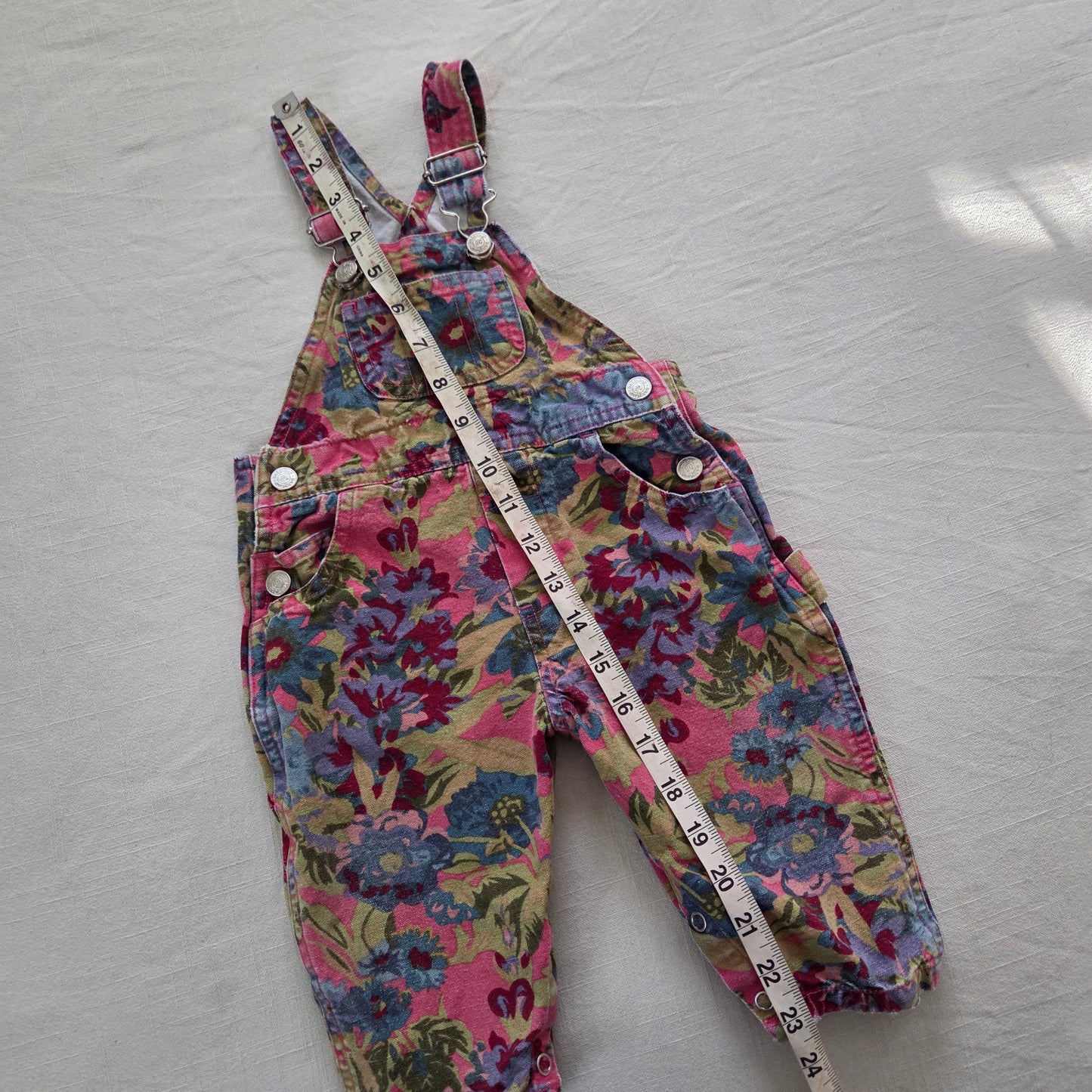 90s Vintage Gap Floral Denim Overalls 6-9 months