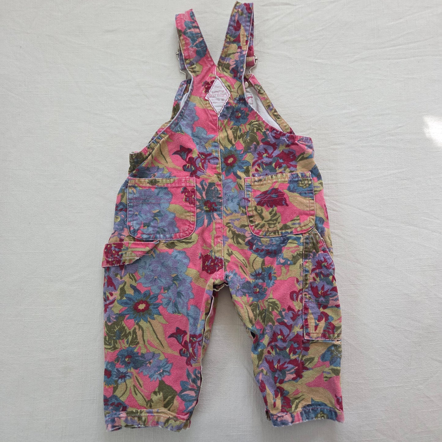 90s Vintage Gap Floral Denim Overalls 6-9 months