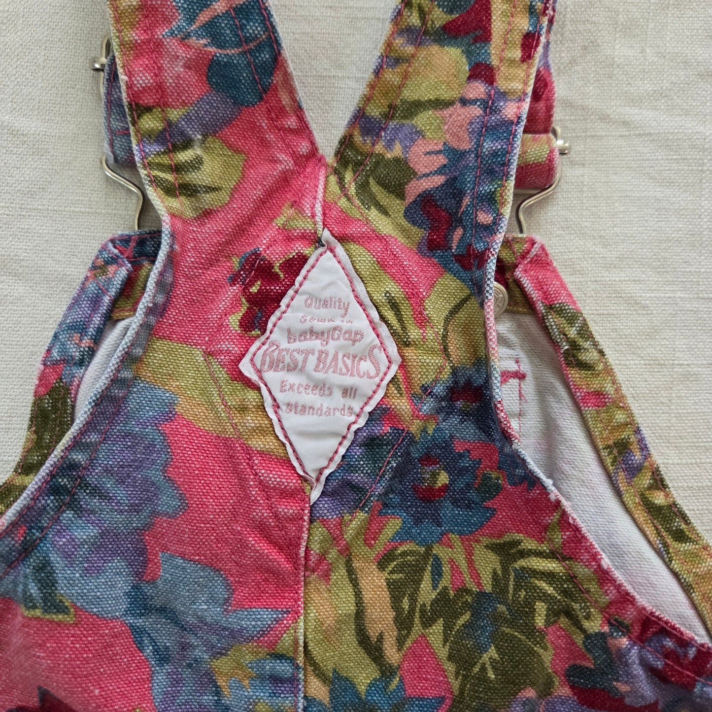 90s Vintage Gap Floral Denim Overalls 6-9 months