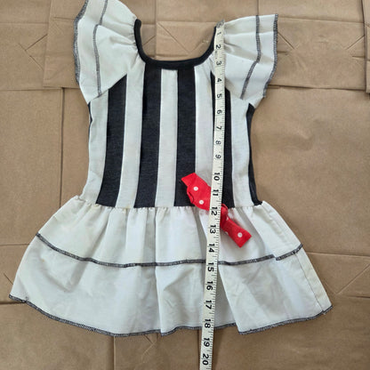 80s Vintage Striped Ruffled Dress 2t/3t