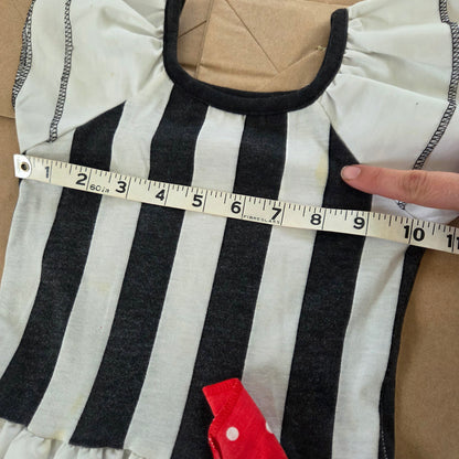 80s Vintage Striped Ruffled Dress 2t/3t