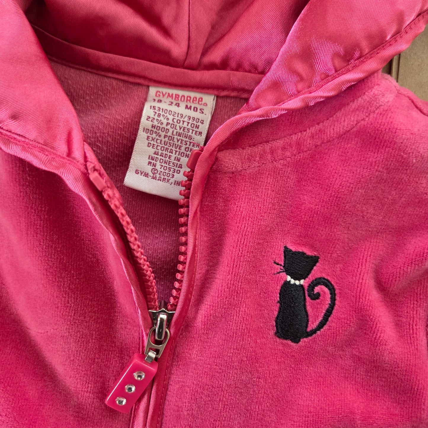 Y2k Vintage Gymboree Velour Cat Sweater 18-24 months