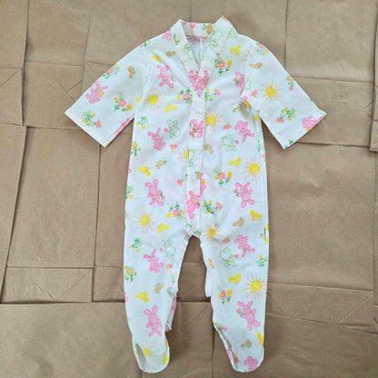 70s Vintage Bunnies + Animals Footed PJs 3-6 months