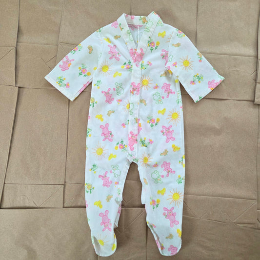 70s Vintage Bunnies + Animals Footed PJs 3-6 months