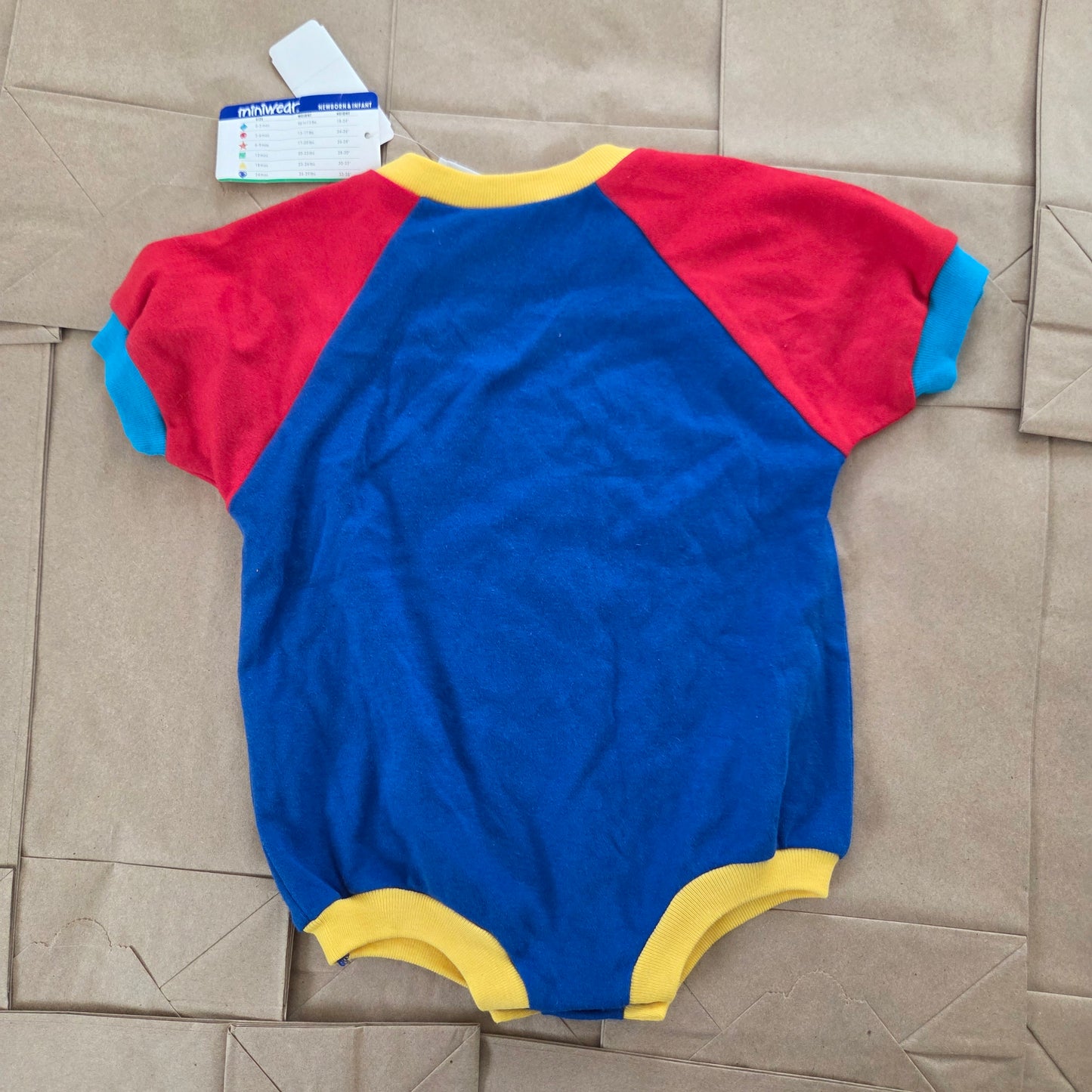 90s Vintage Deadstock Color Block Romper 6-9 months