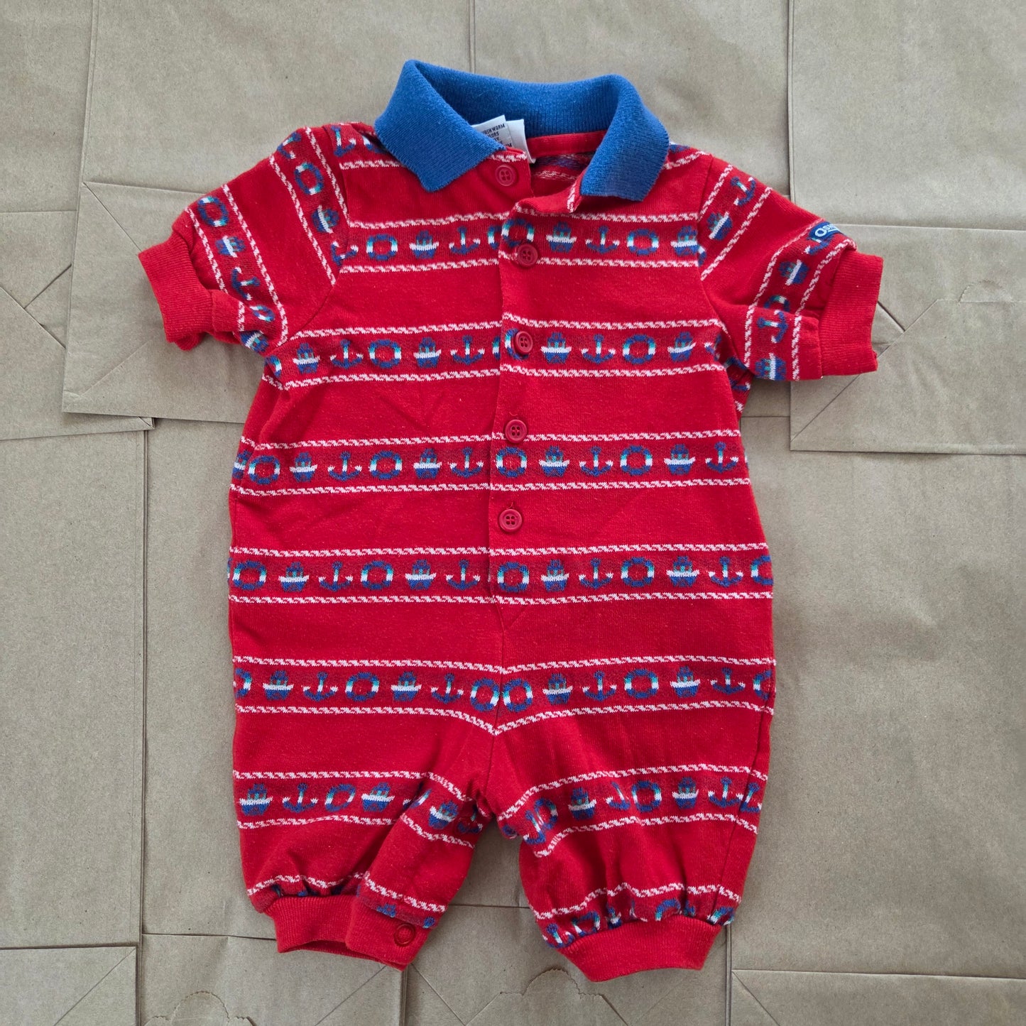 90s Vintage Oshkosh Nautical Romper 6-9 months
