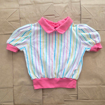 80s Vintage Pastel Striped Top 18 months