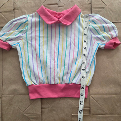 80s Vintage Pastel Striped Top 18 months