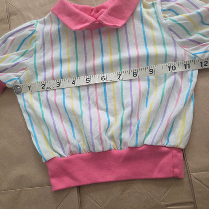 80s Vintage Pastel Striped Top 18 months