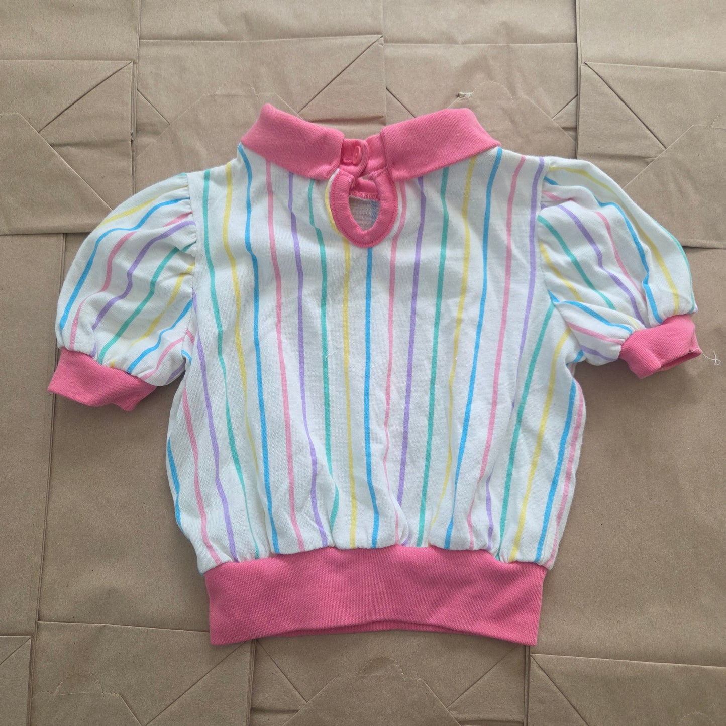 80s Vintage Pastel Striped Top 18 months
