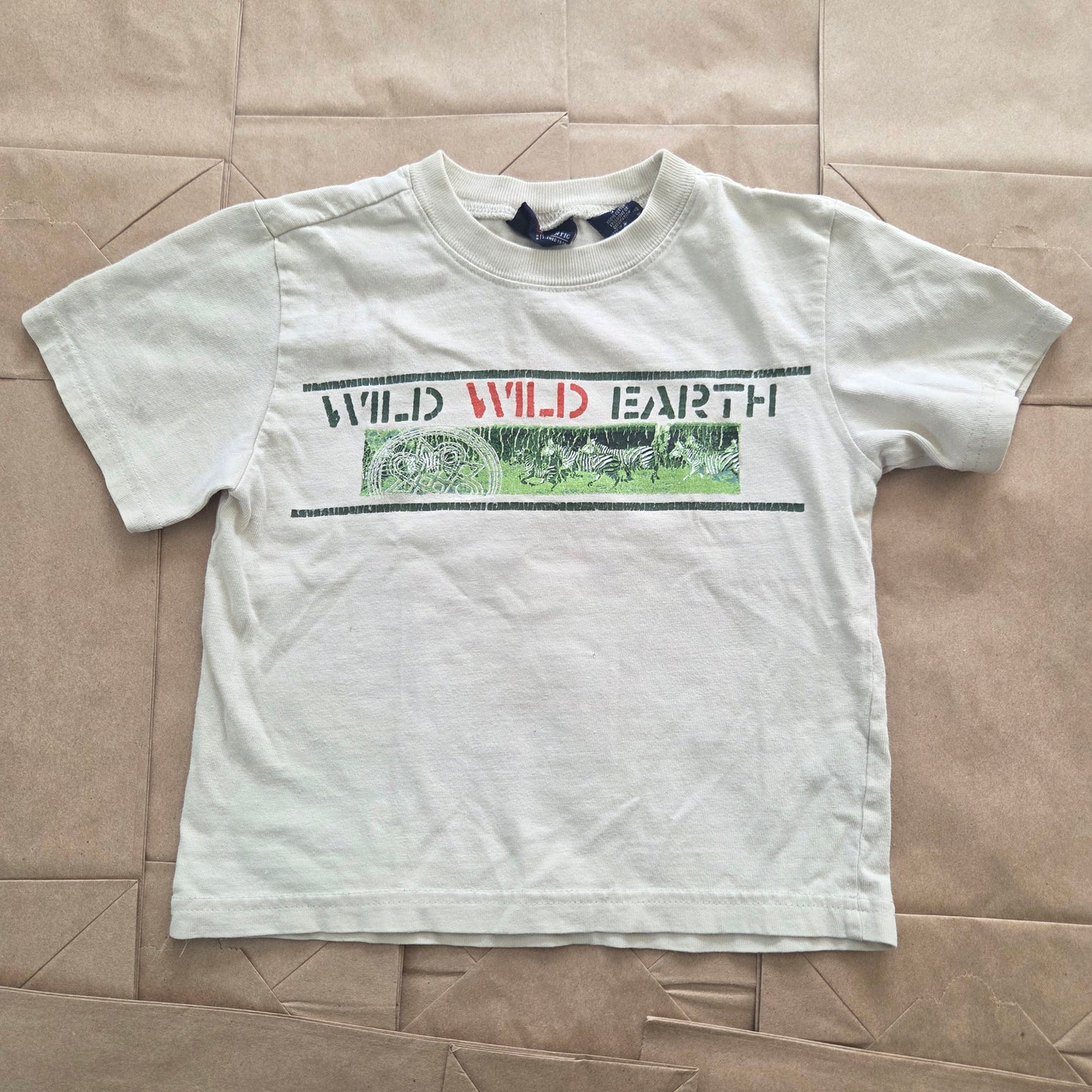 Y2K Vintage Wild Earth Zebra Cotton Tee 3t
