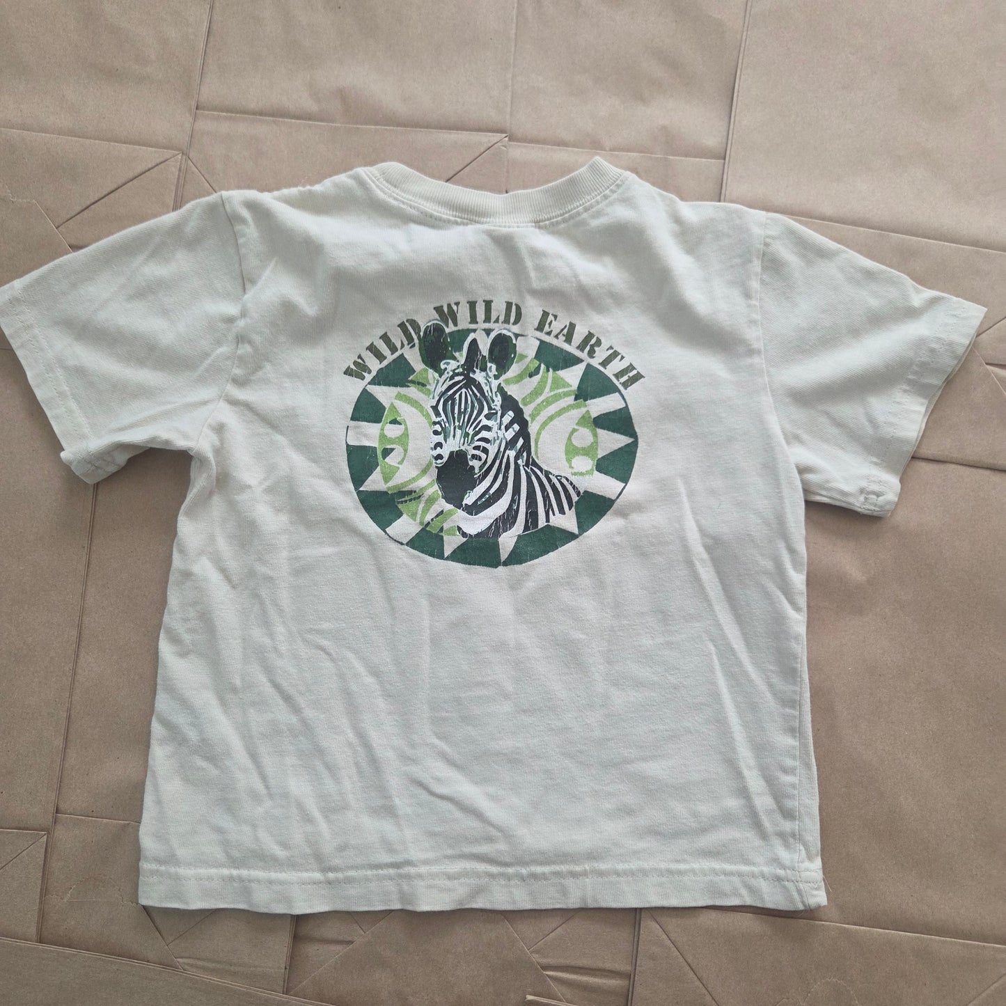 Y2K Vintage Wild Earth Zebra Cotton Tee 3t