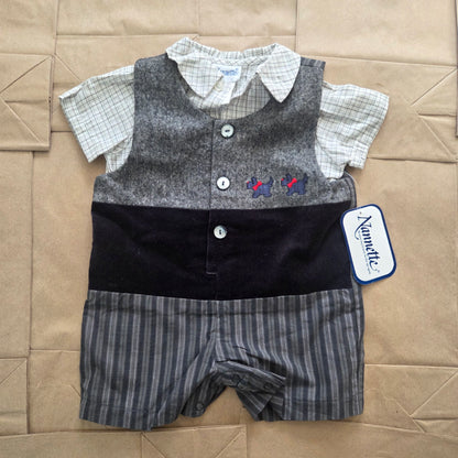 90s Vintage Deadstock Scotty Romper/Top Set
