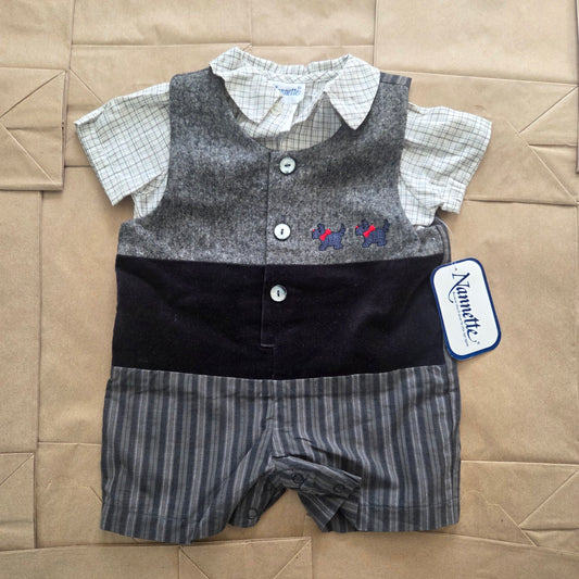 90s Vintage Deadstock Scotty Romper/Top Set