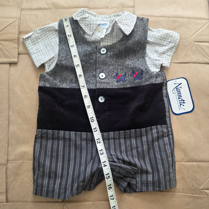 90s Vintage Deadstock Scotty Romper/Top Set