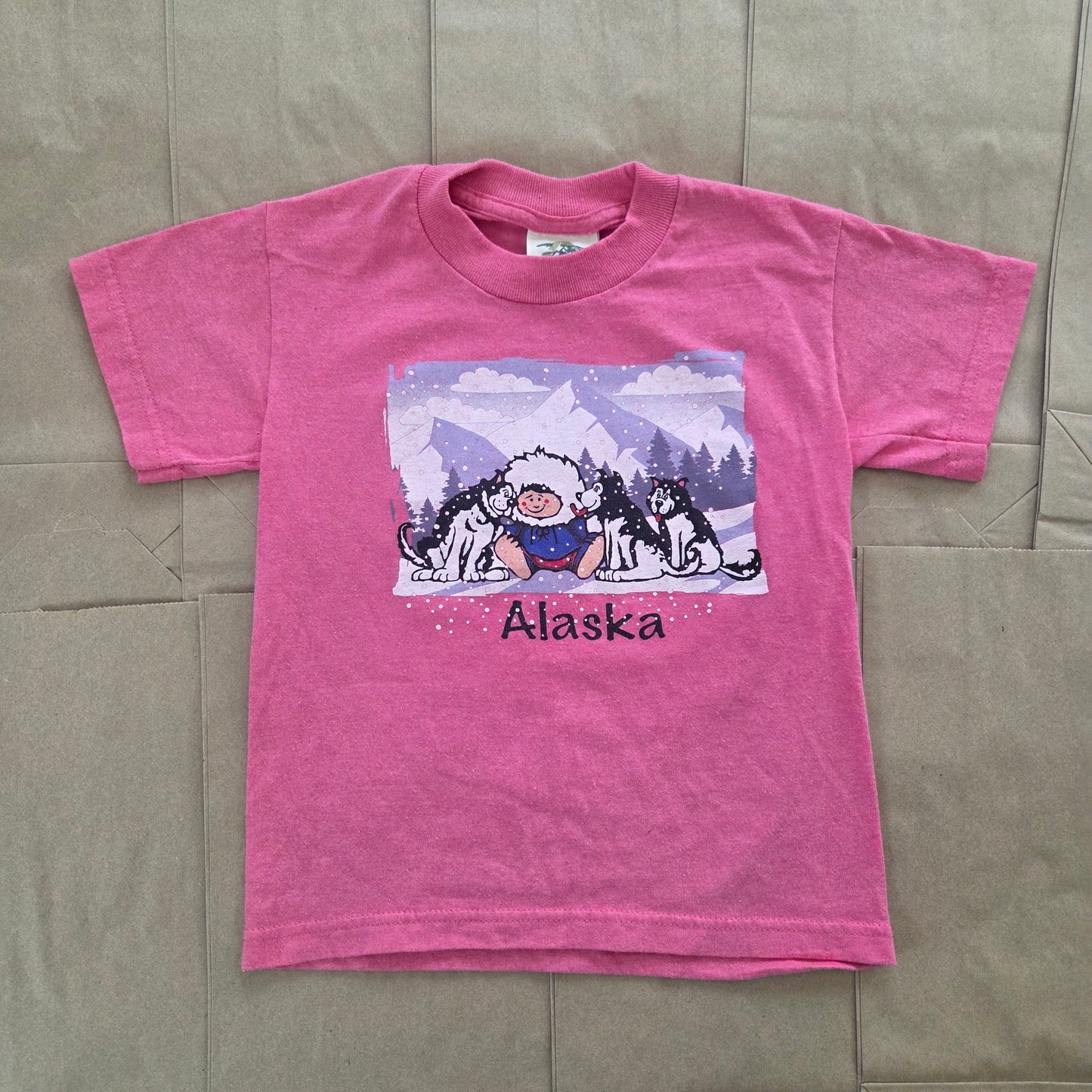 90s Vintage Alaska Eskimo + Husky Tee 5t/6