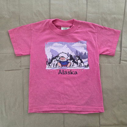 90s Vintage Alaska Eskimo + Husky Tee 5t/6