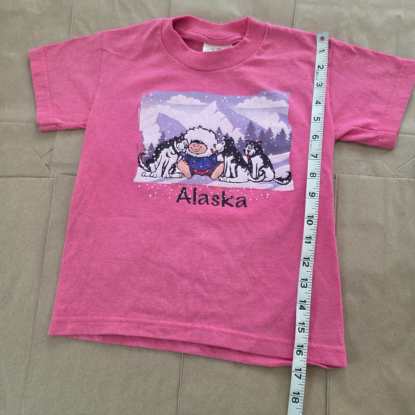 90s Vintage Alaska Eskimo + Husky Tee 5t/6