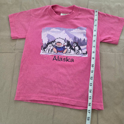 90s Vintage Alaska Eskimo + Husky Tee 5t/6