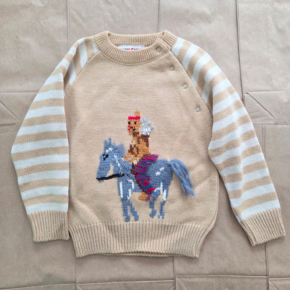 80s Vintage Native American Horse Knit Sweater 5t