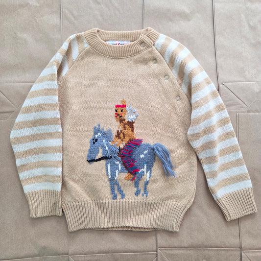 80s Vintage Native American Horse Knit Sweater 5t