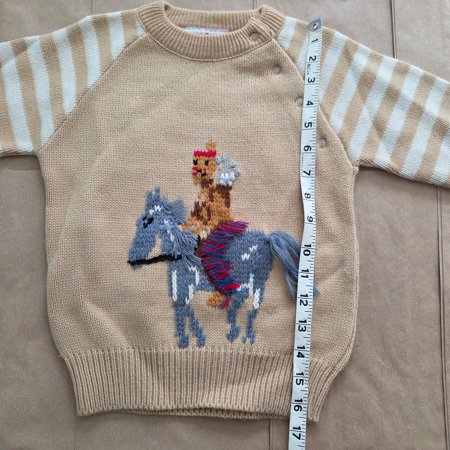 80s Vintage Native American Horse Knit Sweater 5t