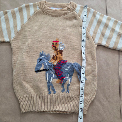 80s Vintage Native American Horse Knit Sweater 5t