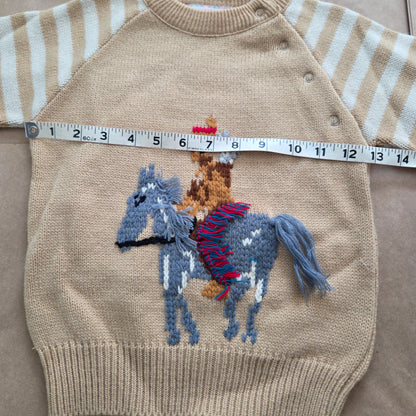 80s Vintage Native American Horse Knit Sweater 5t