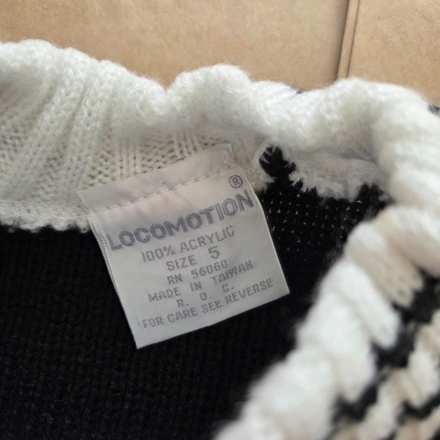 90s Vintage Motorcycle Knit Sweater 4t