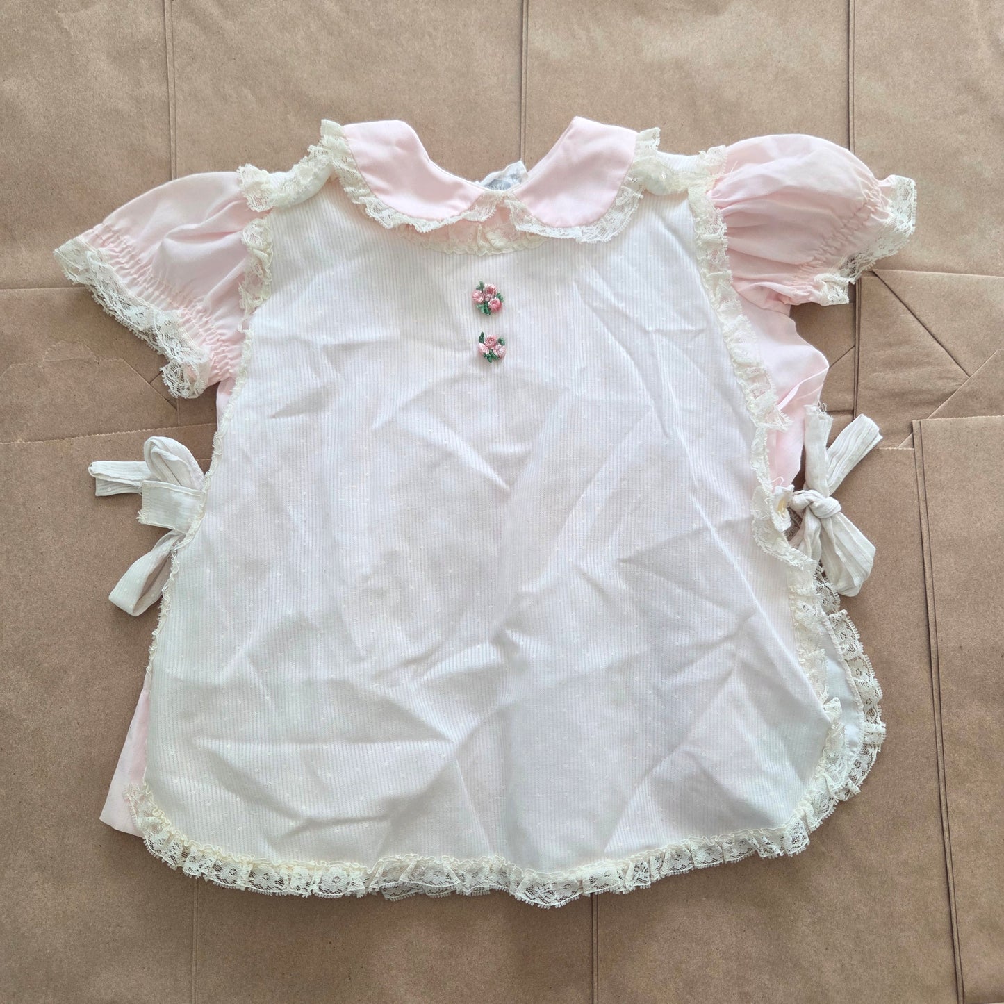 70s Vintage Bryan Lacey Pink Dress 9-12 months