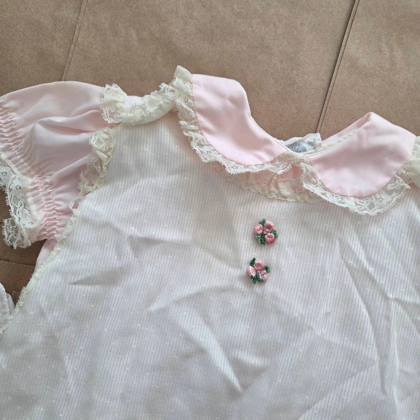 70s Vintage Bryan Lacey Pink Dress 9-12 months