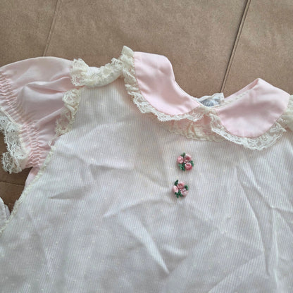 70s Vintage Bryan Lacey Pink Dress 9-12 months