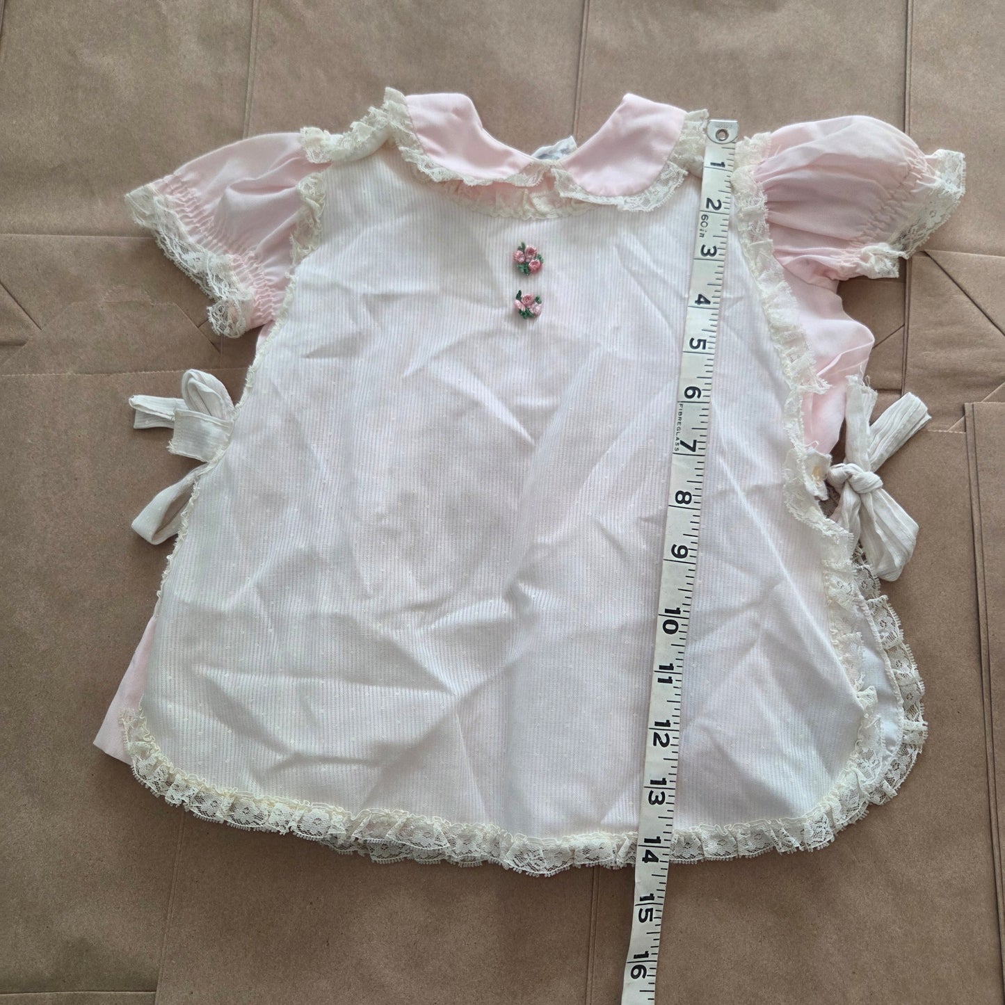 70s Vintage Bryan Lacey Pink Dress 9-12 months