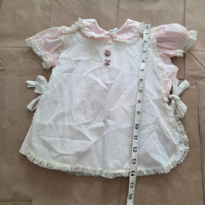 70s Vintage Bryan Lacey Pink Dress 9-12 months