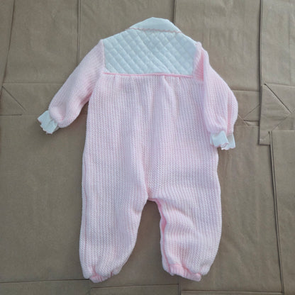 70s/80s Vintage Knit Floral Embroidered Bodysuit 0-3 months