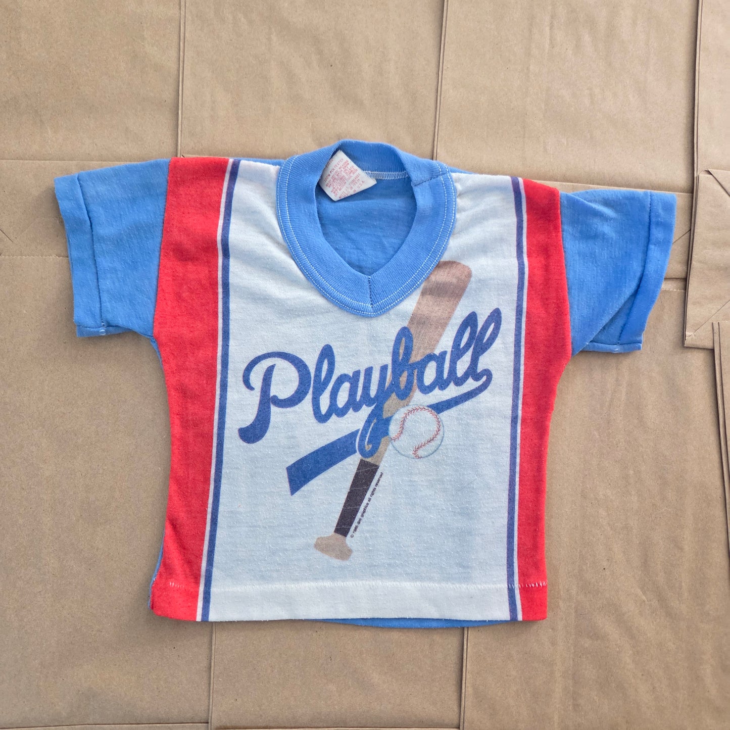 80s Vintage Baseball PJ Top 12 months