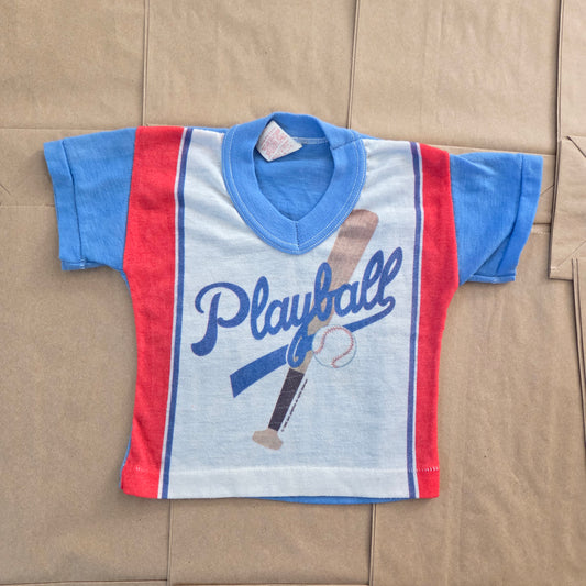 80s Vintage Baseball PJ Top 12 months
