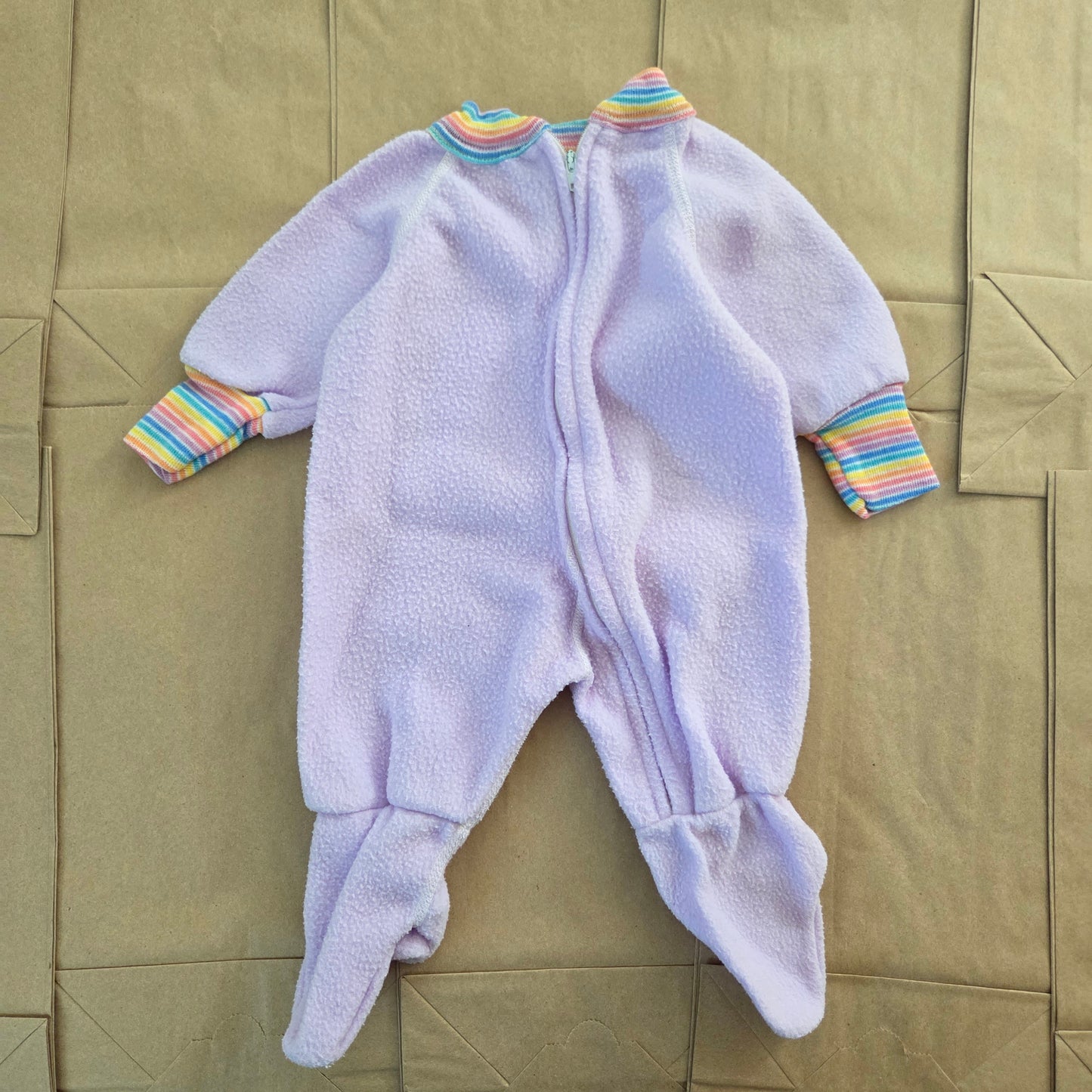 80s Vintage Purple Fleece Footed PJs 3 months