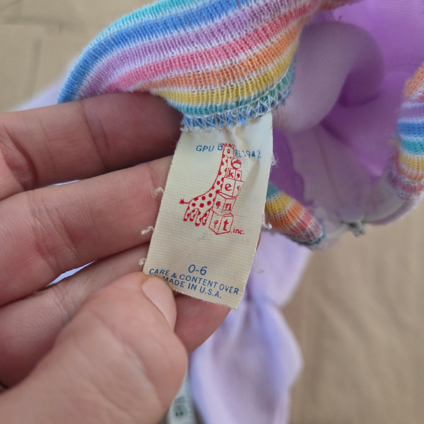 80s Vintage Purple Fleece Footed PJs 3 months