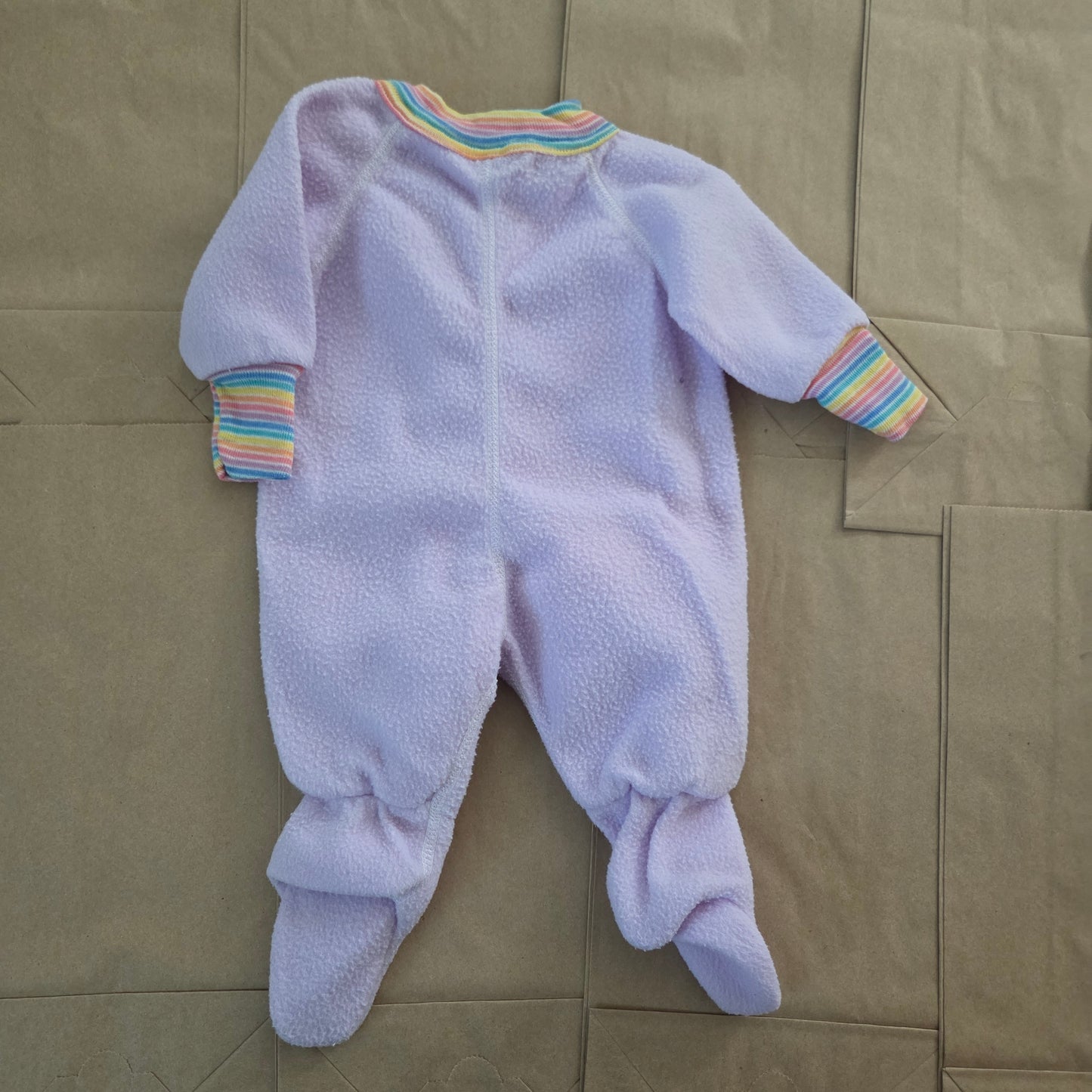 80s Vintage Purple Fleece Footed PJs 3 months
