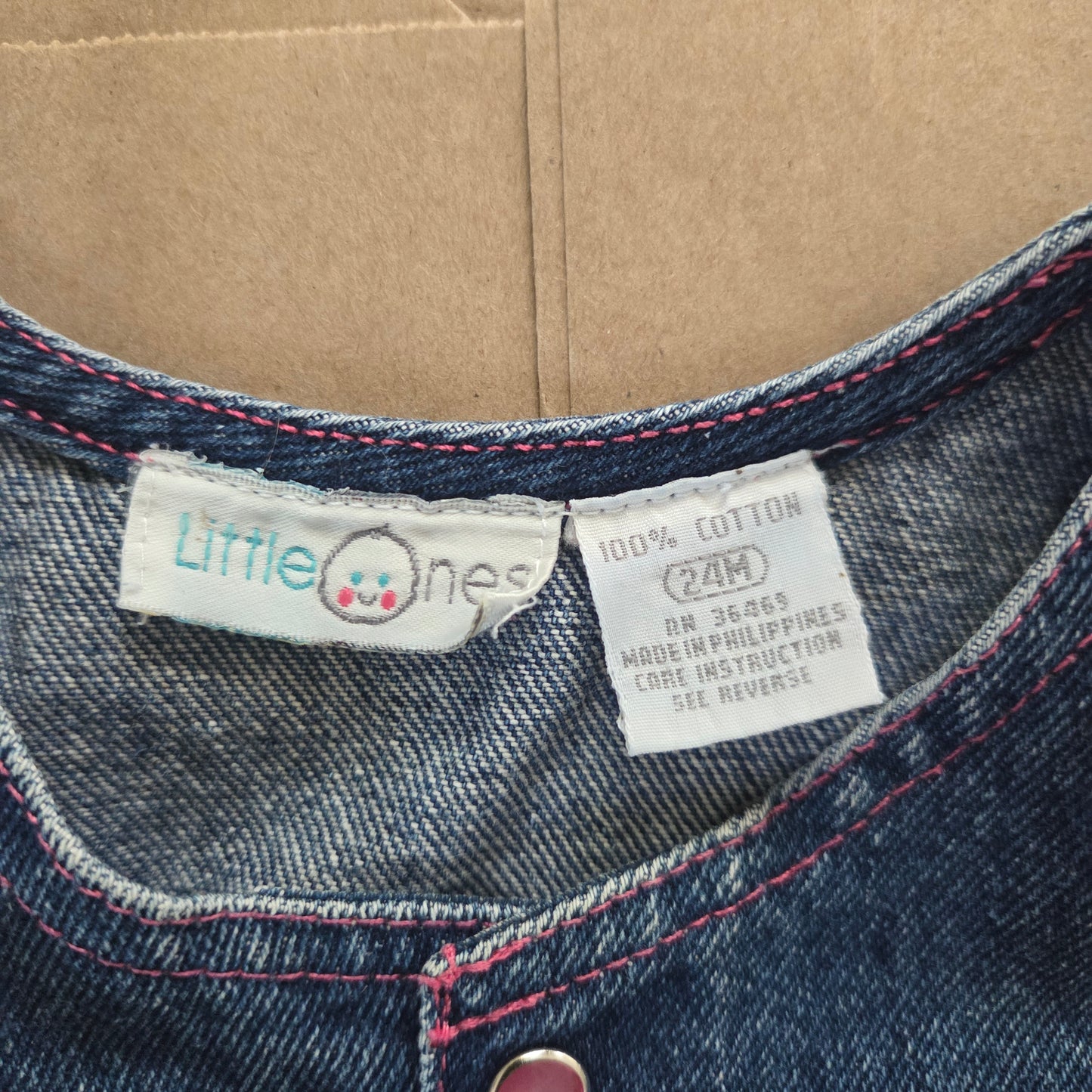 90s Vintage Girly Denim Pantsuit 24 months