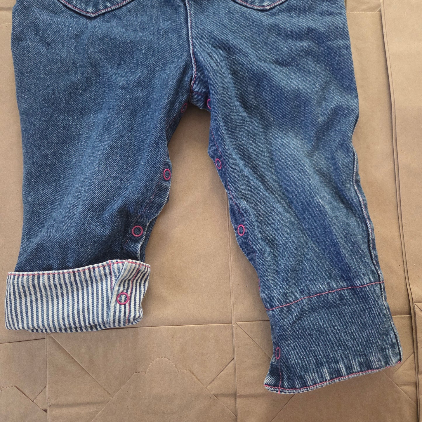 90s Vintage Girly Denim Pantsuit 24 months