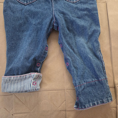 90s Vintage Girly Denim Pantsuit 24 months