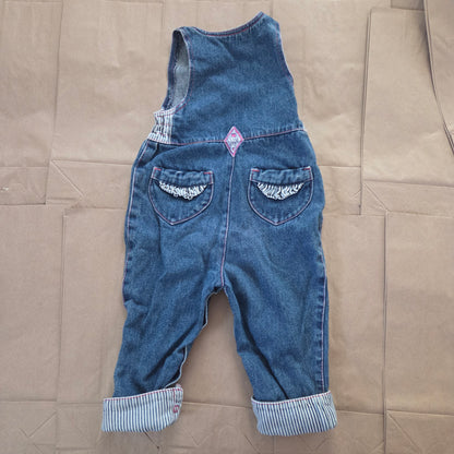90s Vintage Girly Denim Pantsuit 24 months