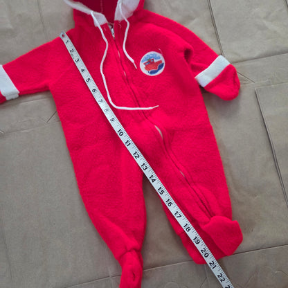 70s Vintage Train Fleece Footed PJs 3-6 months