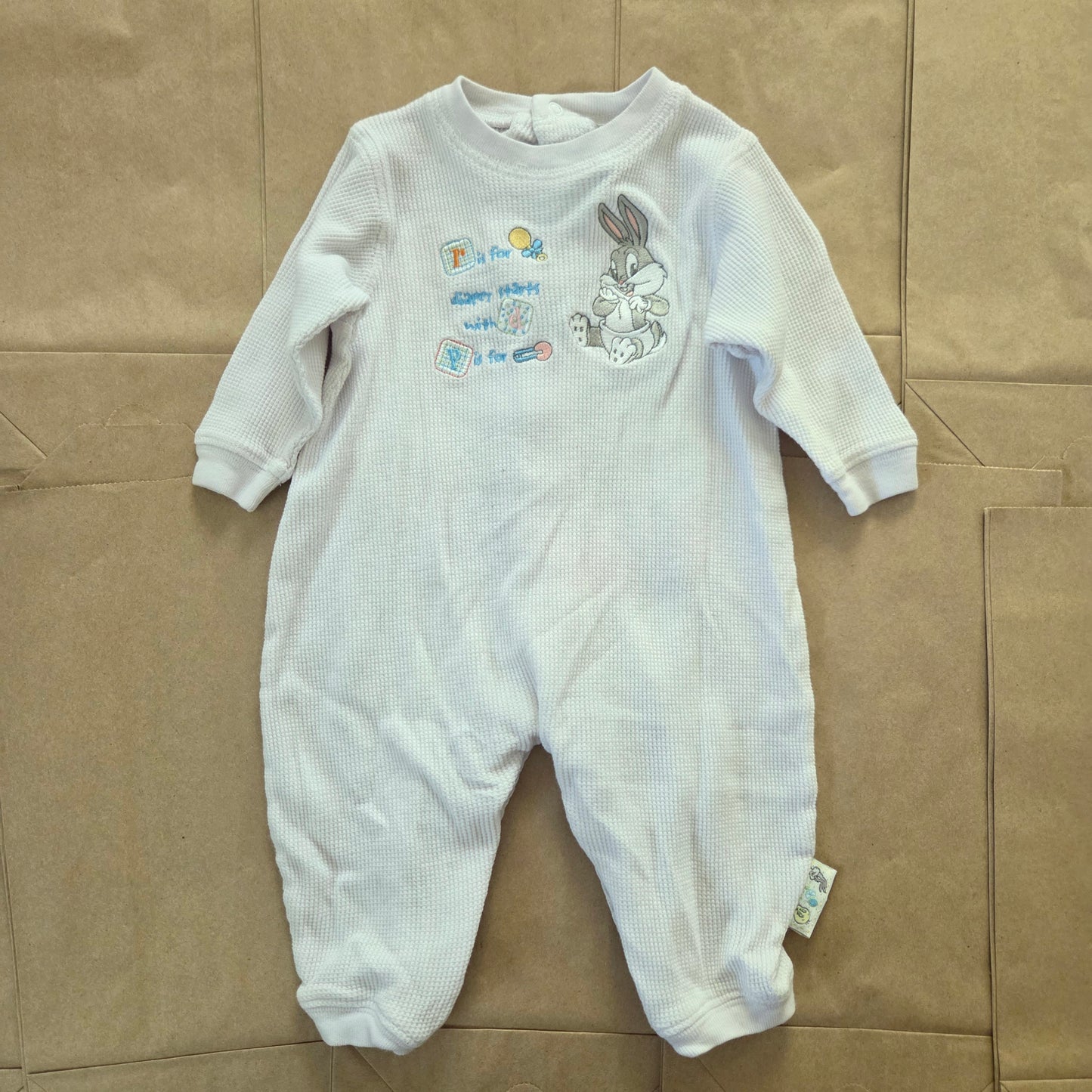 90s Vintage Baby Bugs Bunny Cotton Bodysuit 6-9 months